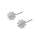 Sparkling Cubic Zirconia Floral Stud Earrings (Pair)