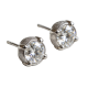 Four-Prong Set CZ Stud Earrings with Brushed Finish