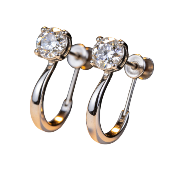 Solitaire CZ Hoop Earrings