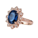 Rose Gold Oval Sapphire Halo Ring
