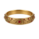Vintage Style Gold-Tone Bangle with Red Stones