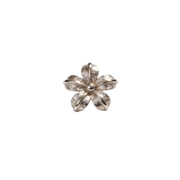 Paved Crystal Floral Brooch