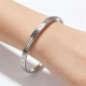 Modern Geometric Pattern Silver Bangle Bracelet